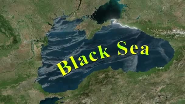 Karta Över Svarta Havet Animerad — Stockvideo