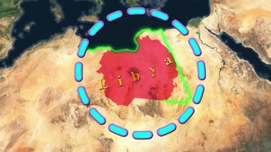 Libya Haritası - Animasyon 3D