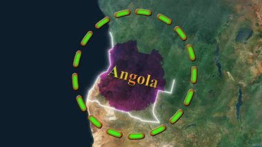 Angola Haritası - Animasyon 3B
