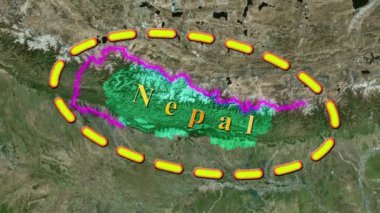 Nepal Haritası - Canlandırılmış 3B