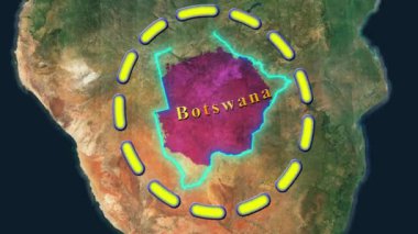 Botswana Haritası- 3B Canlandırılmış