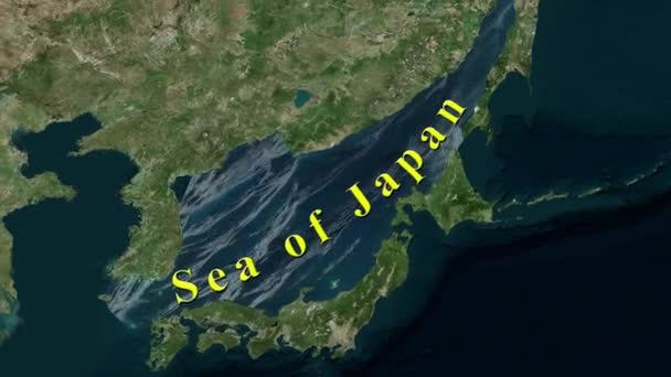 Karta Över Japanska Sjön — Stockvideo