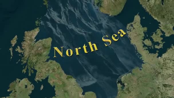 Mapa Mar Norte Animado — Vídeo de Stock