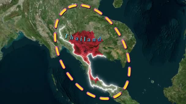 Mappa Thailandia Animato — Video Stock