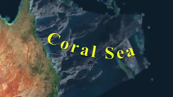 Korallhavskarta Animerad — Stockvideo