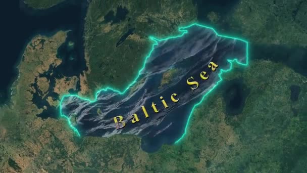 Карта Балтийского Моря Animated — стоковое видео