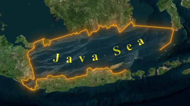 Java Sea Map Animerad — Stockvideo