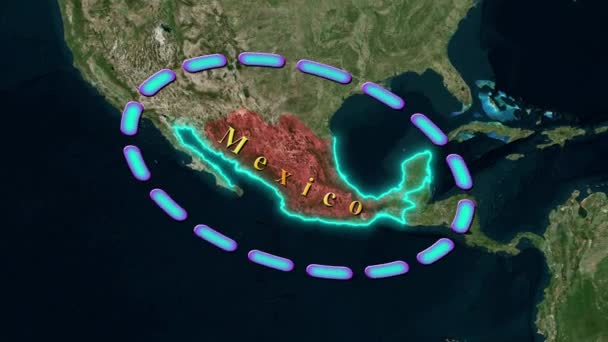 墨西哥地图 动画3D — 图库视频影像
