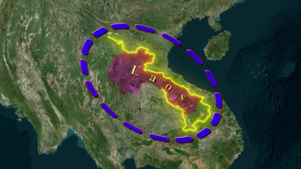 老挝地图 动画3D — 图库视频影像