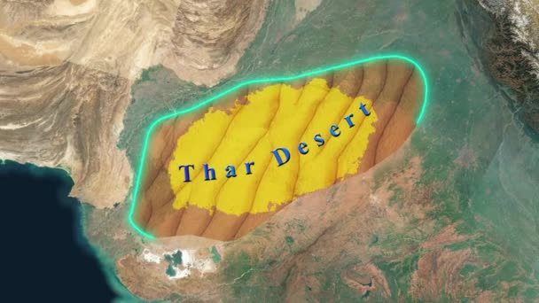 Thar Desert Map Animado — Vídeo de Stock