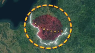 Litvanya Haritası - Animasyon 3B