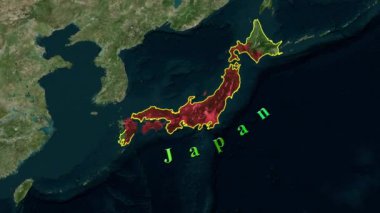 Japonya Haritası - Animasyon 3D