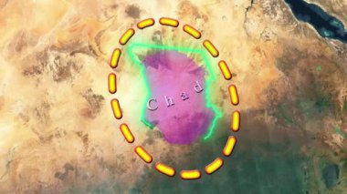 Chad Haritası - Canlandırılmış 3B