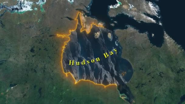 Карта Гудзонова Залива Анимированная — стоковое видео