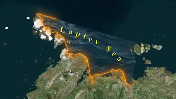 Laptev Sea Map Geanimeerde — Stockvideo