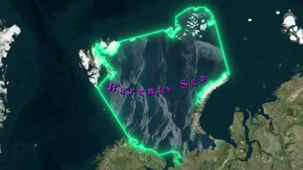Mapa Mar Barents Animado — Vídeo de Stock
