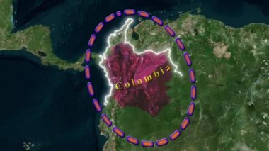 Kolombiya Haritası - 3 Boyutlu Canlandırma