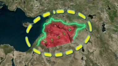 Suriye Haritası - Animasyon 3D
