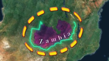 Zambiya Haritası - Canlandırılmış 3B