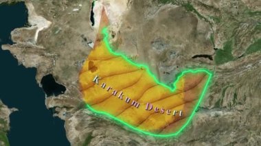 Karakum Çöl Haritası - Canlandırılmış 3B