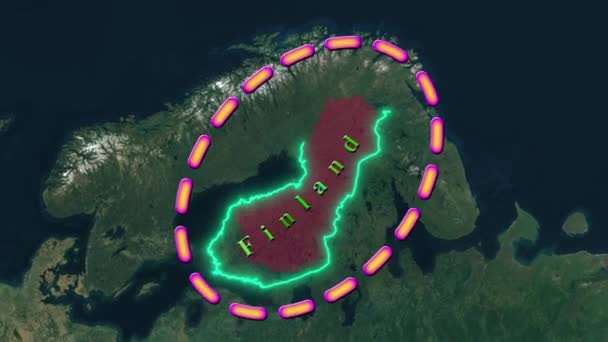 Фінляндія Карта Анімовані — стокове відео