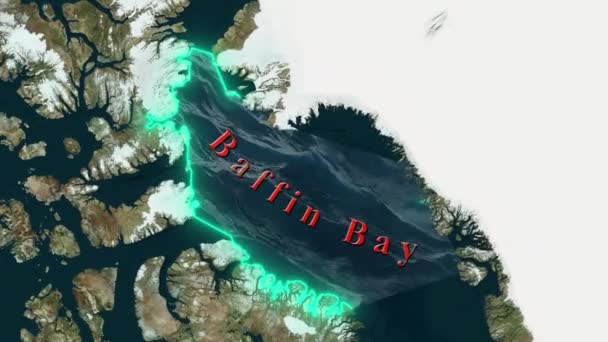 Baffin Bay Map Animovaný — Stock video