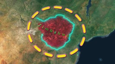 Zimbabwe Haritası - Animasyon 3D