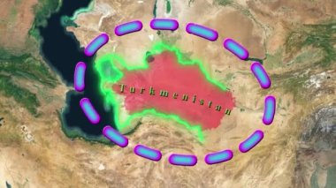 Türkmenistan Haritası - Canlandırılmış 3B