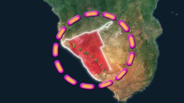 Namibya Haritası - Canlandırılmış 3B