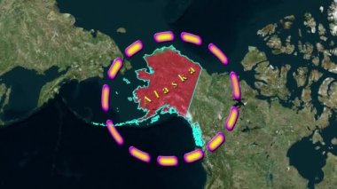 Alaska Haritası - Animasyon 3D