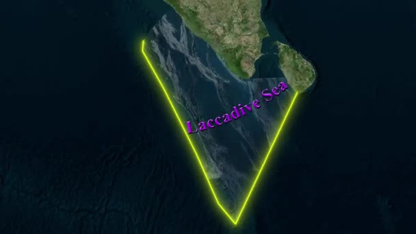Laccive Sea Map Анімовані Карти — стокове відео