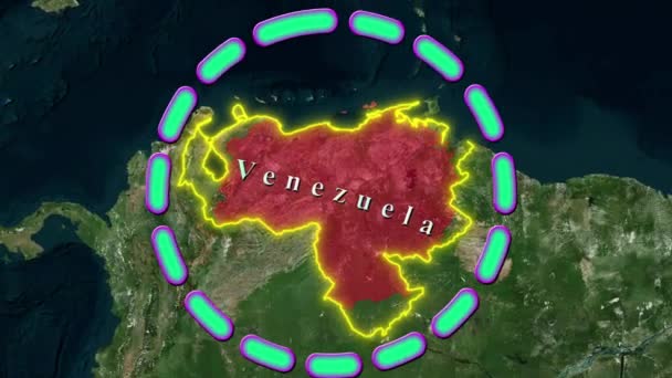 Венесуела Карта Анімовані — стокове відео