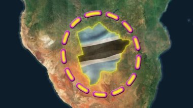 Botswana Bayrağı - Animasyon 3D.