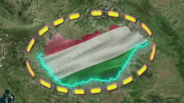 Macaristan Bayrağı - Canlandırılmış 3D.