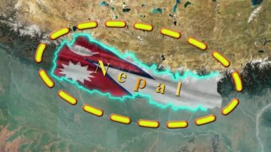 Nepal Bayrağı - Canlandırılmış 3D.