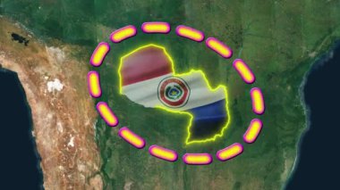 Paraguay Bayrağı - Canlandırılmış 3D.