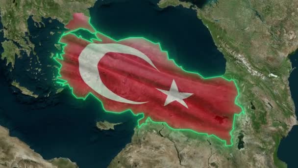 Прапор Туреччини Анімовані — стокове відео