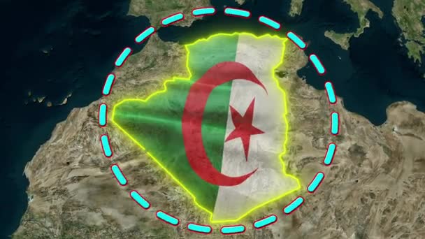 アルジェリアの旗 アニメーション3D — ストック動画