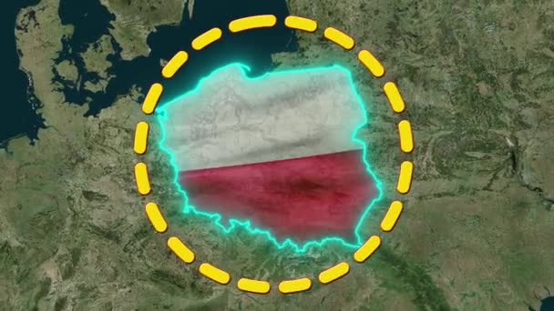 Польща Прапор Анімовані — стокове відео