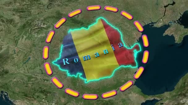 Rumäniens Flagga Animerad — Stockvideo