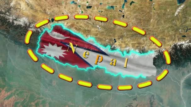 尼泊尔国旗 动画3D — 图库视频影像
