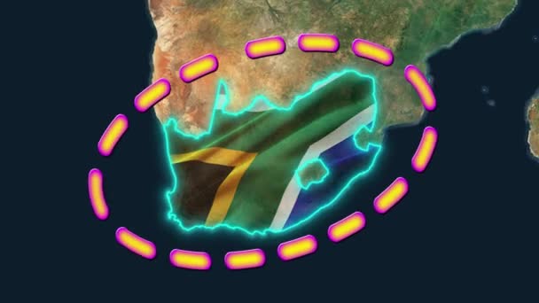 Jihoafrická Vlajka Animovaný — Stock video