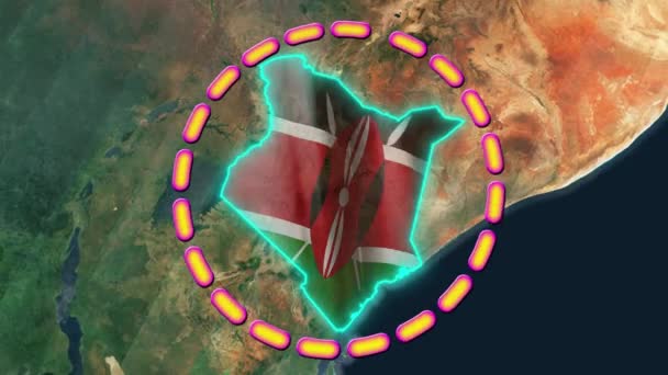Bendera Kenya Animasi — Stok Video