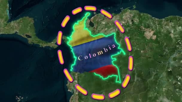 Colombia Vlag Animated — Stockvideo