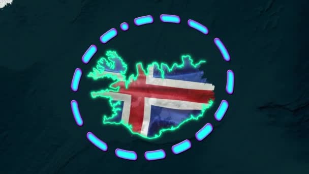 Bandeira Islândia Animado — Vídeo de Stock
