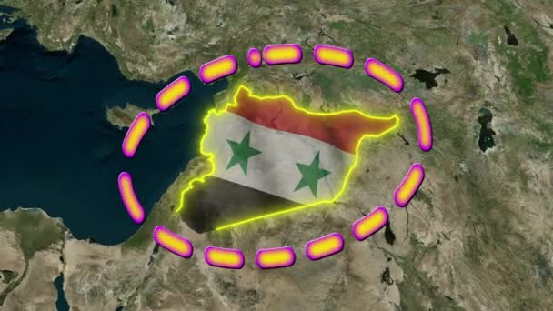 Сирійський Прапор Анімовані — стокове відео