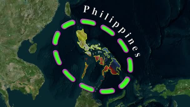 Filipínská Vlajka Animovaný — Stock video