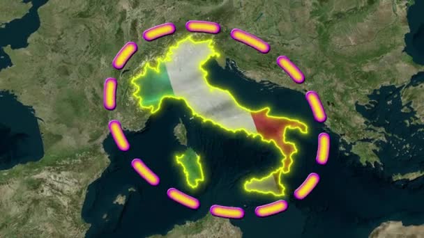 Італія Прапор Анімовані — стокове відео