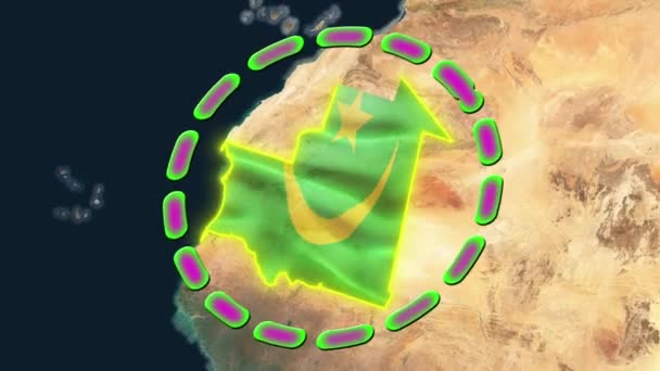 Bandera Mauritania Animated — Vídeo de stock