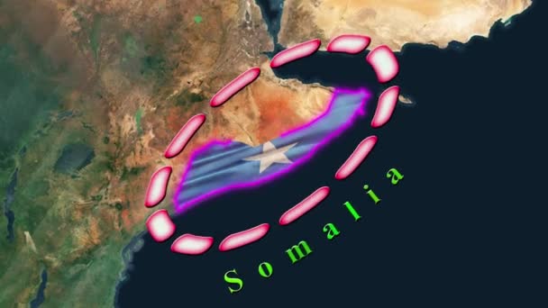 Somálská Vlajka Animovaný — Stock video